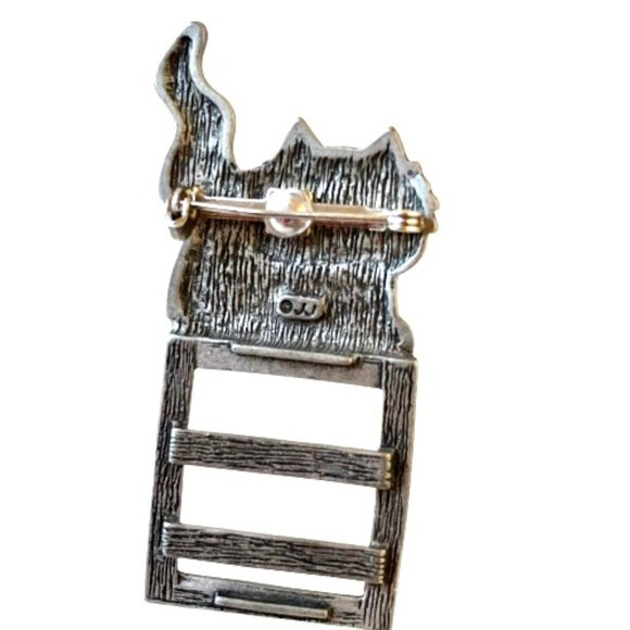 JJ Jonette Pewter Brooch Cool Kitty Cat in Sunglasses Photo Frame Scarf Pin - Picture 5 of 8